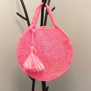 Capri Circle bag made from plarn, pink